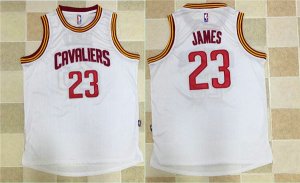 Maillot De Basket Cleveland Cavaliers LeBron James 23 Brode AU Fabric Blanc